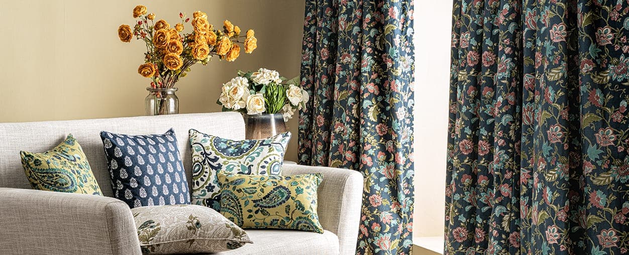 Curtains and drapes at JJ Sales India home furnishing store Kolkata